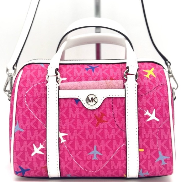 Michael Kors Small Travel Duffle Xbody Bag Dragon Fruit Multi - Picture 1 of 10